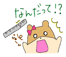 Stamp of a hamster and a flute. sticker #7194406