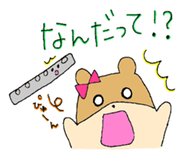 Stamp of a hamster and a flute. sticker #7194406