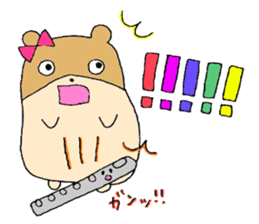 Stamp of a hamster and a flute. sticker #7194407