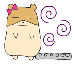 Stamp of a hamster and a flute. sticker #7194409