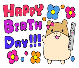 Stamp of a hamster and a flute. sticker #7194415