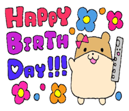 Stamp of a hamster and a flute. sticker #7194415