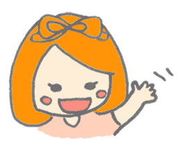 Cute girl with Orange hair sticker #7197016