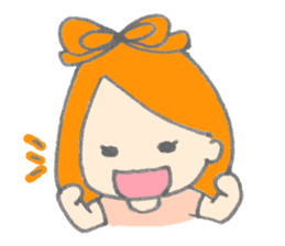 Cute girl with Orange hair sticker #7197017