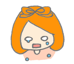 Cute girl with Orange hair sticker #7197018