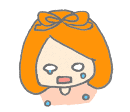 Cute girl with Orange hair sticker #7197018