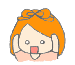 Cute girl with Orange hair sticker #7197019