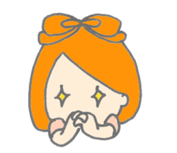 Cute girl with Orange hair sticker #7197020