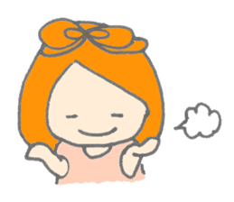 Cute girl with Orange hair sticker #7197021