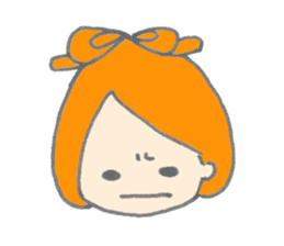 Cute girl with Orange hair sticker #7197022
