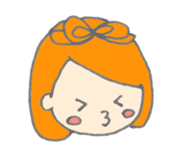 Cute girl with Orange hair sticker #7197024