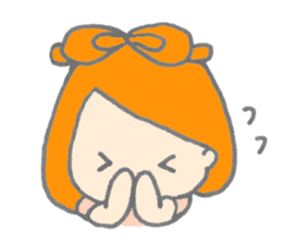 Cute girl with Orange hair sticker #7197025