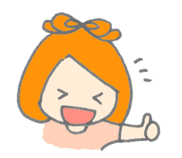 Cute girl with Orange hair sticker #7197026