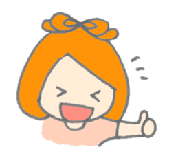 Cute girl with Orange hair sticker #7197026