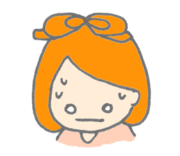 Cute girl with Orange hair sticker #7197027