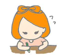 Cute girl with Orange hair sticker #7197028