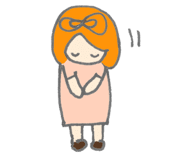 Cute girl with Orange hair sticker #7197029