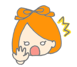 Cute girl with Orange hair sticker #7197030