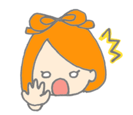 Cute girl with Orange hair sticker #7197030