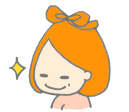 Cute girl with Orange hair sticker #7197031