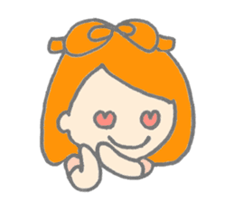Cute girl with Orange hair sticker #7197032