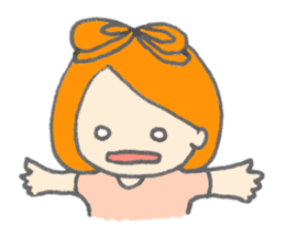Cute girl with Orange hair sticker #7197033