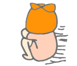 Cute girl with Orange hair sticker #7197034