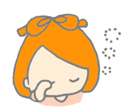 Cute girl with Orange hair sticker #7197035