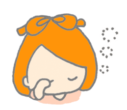 Cute girl with Orange hair sticker #7197035