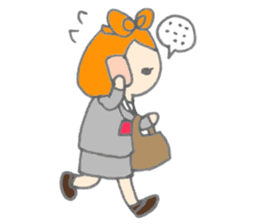 Cute girl with Orange hair sticker #7197036
