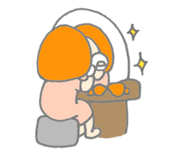 Cute girl with Orange hair sticker #7197041