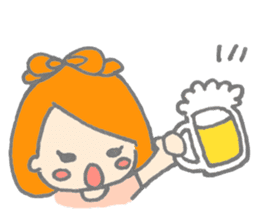 Cute girl with Orange hair sticker #7197042