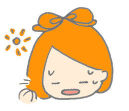 Cute girl with Orange hair sticker #7197045