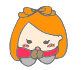 Cute girl with Orange hair sticker #7197046