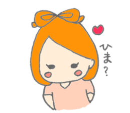 Cute girl with Orange hair sticker #7197048