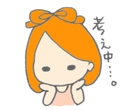 Cute girl with Orange hair sticker #7197049