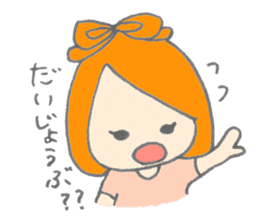Cute girl with Orange hair sticker #7197050