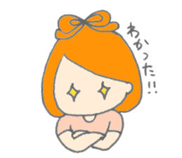 Cute girl with Orange hair sticker #7197051