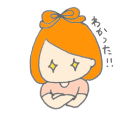 Cute girl with Orange hair sticker #7197051