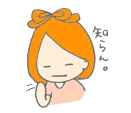 Cute girl with Orange hair sticker #7197054