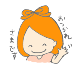 Cute girl with Orange hair sticker #7197055