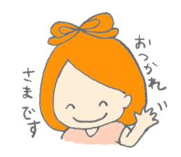 Cute girl with Orange hair sticker #7197055