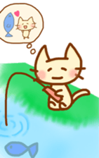 pretty cat and rabbit and bat sticker #7200845