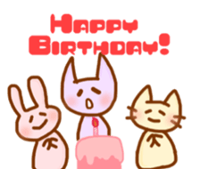 pretty cat and rabbit and bat sticker #7200851