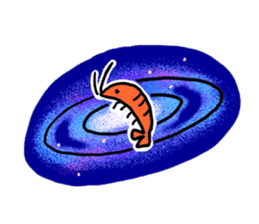 Shrimp and cosmos sticker #7202408