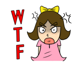 Bow imagination girl 100% (EN) sticker #7203864