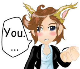 cartoon little cat girl v.0012 sticker #7204858