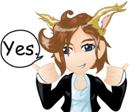 cartoon little cat girl v.0012 sticker #7204859