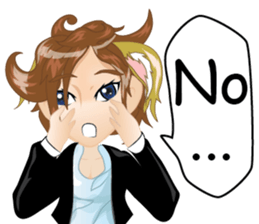 cartoon little cat girl v.0012 sticker #7204860