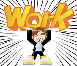 cartoon little cat girl v.0012 sticker #7204864